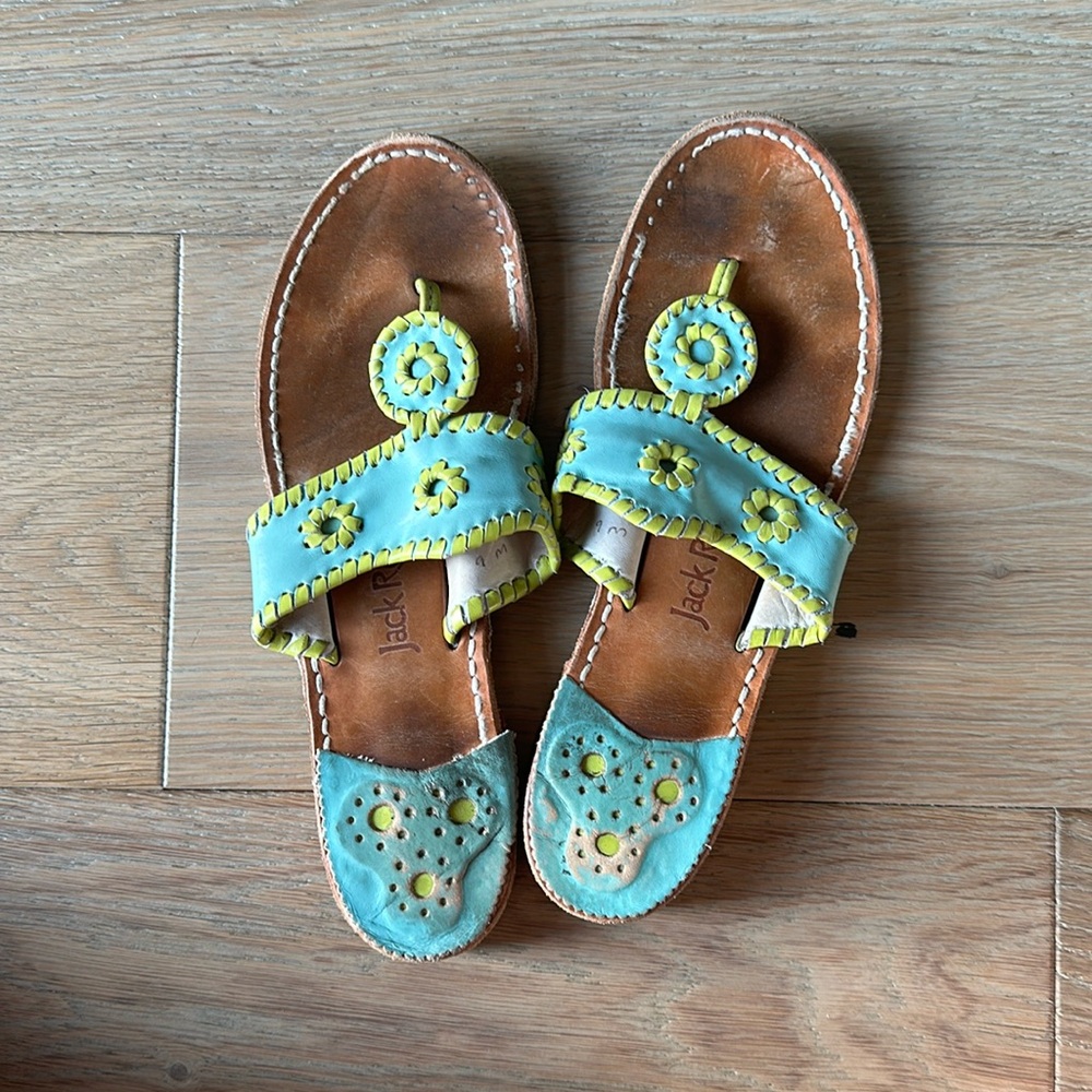 Aqua/lime Jack Rogers